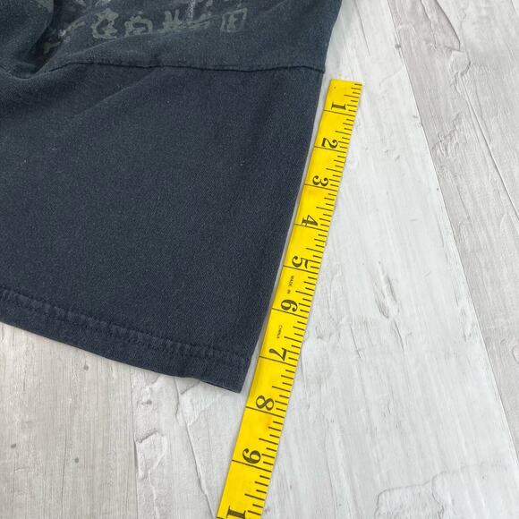 Y2K Dragon Vs Tiger Yin Yang Black White Liquid Blue Graphic T-Shirt 2000s Large - Picture 8 of 10